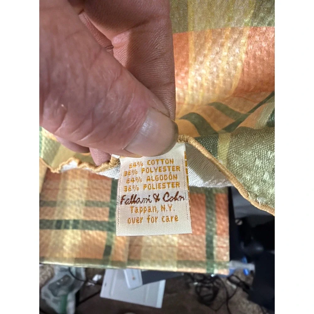 Fallani & Cohn Plaid Tablecloth and Napkins Set Multicolor Woven Farmhouse 52x48